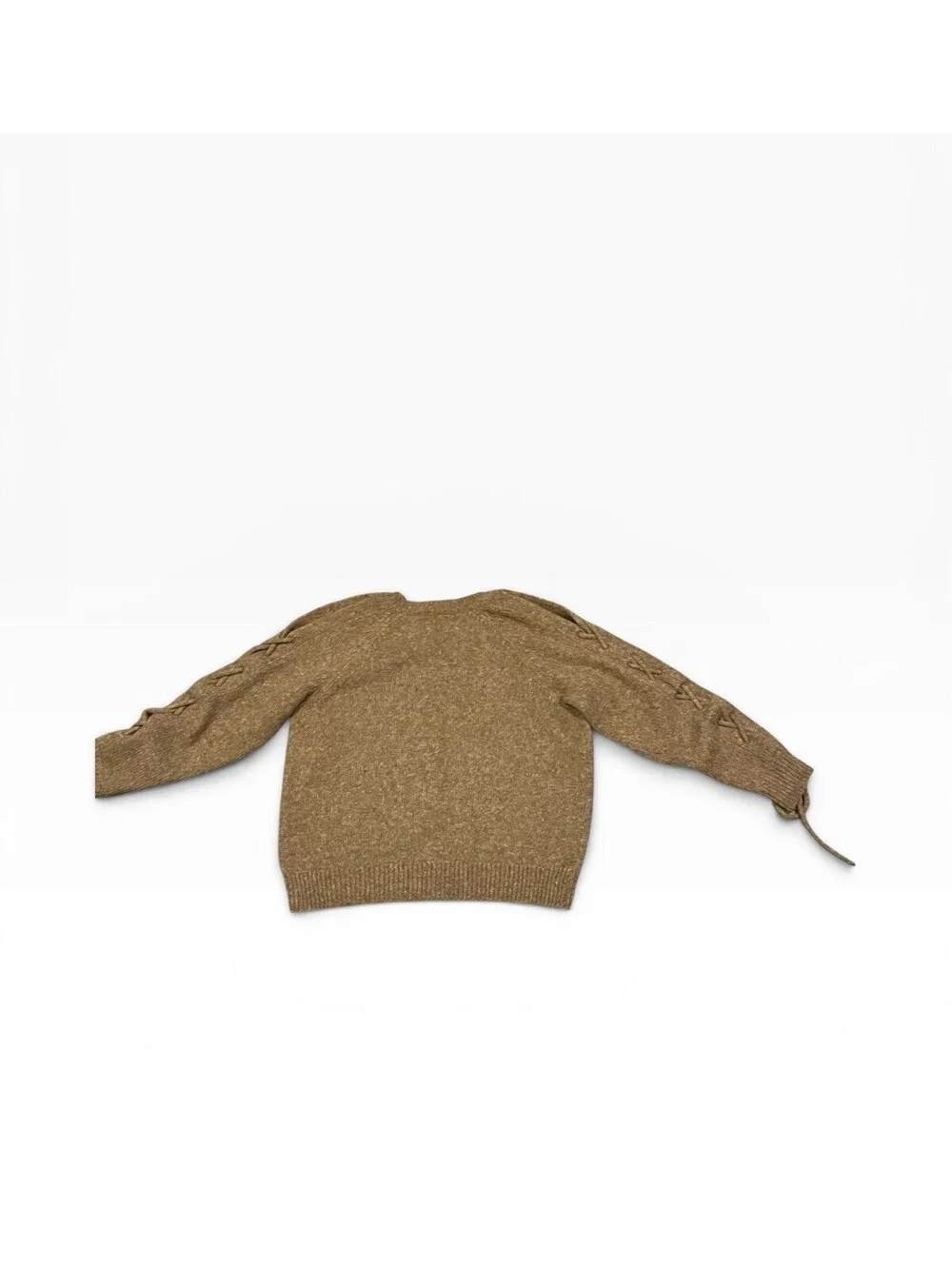 IRO Paris Mystic Camel Alpaca Blend Lace Up Sleeve Knit Sweater Medium M  $495